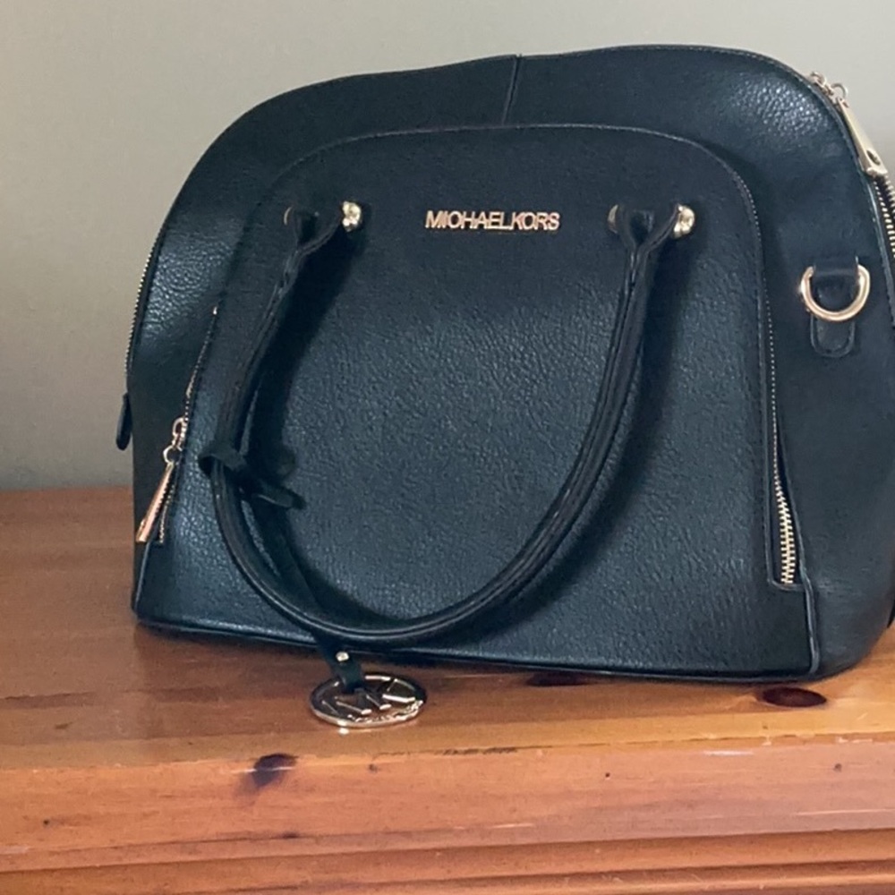 Michael Kors Black Satchel Elegant Structured Design